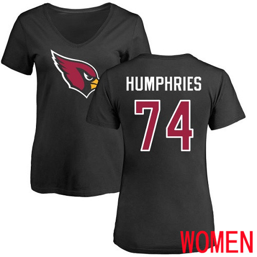 Arizona Cardinals Black Women D.J. Humphries Name And Number Logo NFL Football #74 T Shirt->arizona cardinals->NFL Jersey